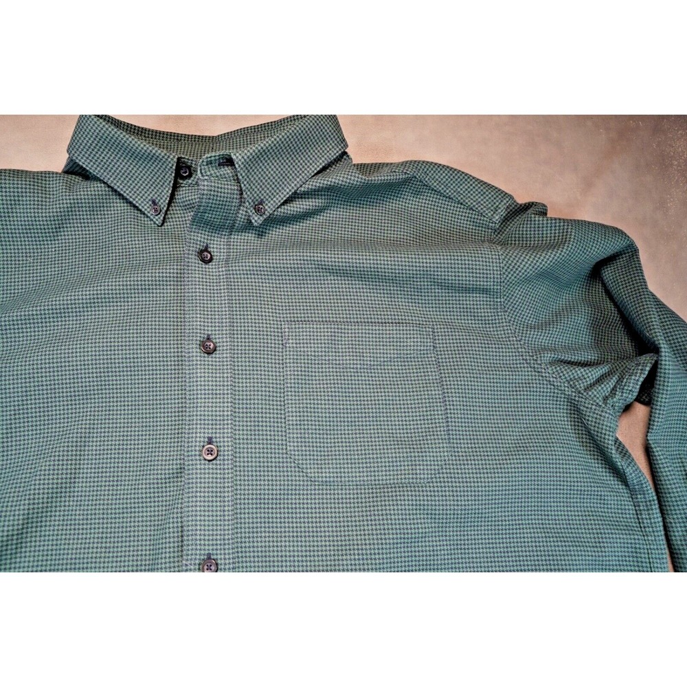 LL Bean‎ Shirt Mens 2XL Tall Green Black Plaid Long Sleeve Button Up